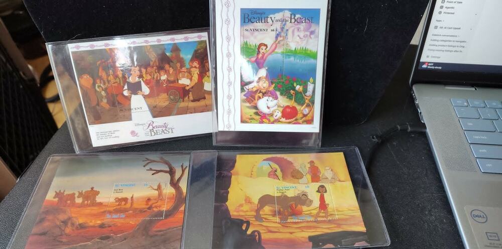 Disney - Beauty & the Beast & Small On- 4 MNH Sheets, w/ COAs